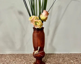 Exotic Rosewood Bud Vase with lid